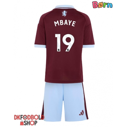 Aston Villa Ibrahim Mbaye #19 Hjemmebanesæt Børn 2026-27 Kort ærmer (+ korte bukser)